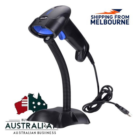 1D Laser USB Wired Barcode Scanner With Stand for POS Systems