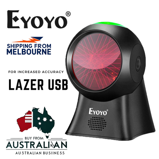 Eyoyo Desktop 1D Laser Barcode Scanner USB Wired Omnidirectional for POS Systems