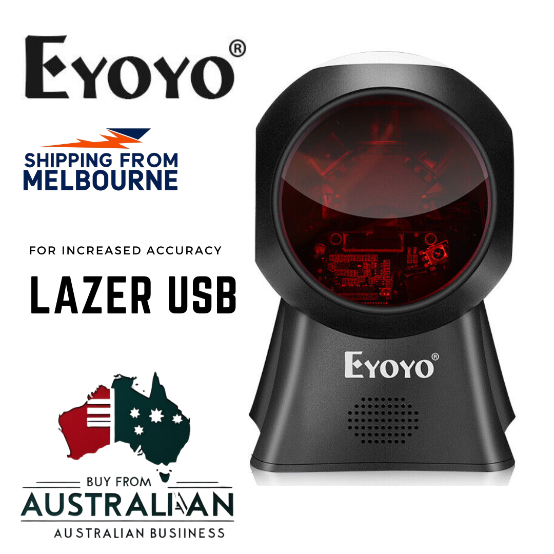 Eyoyo Desktop 1D Laser Barcode Scanner USB Wired Omnidirectional for POS Systems